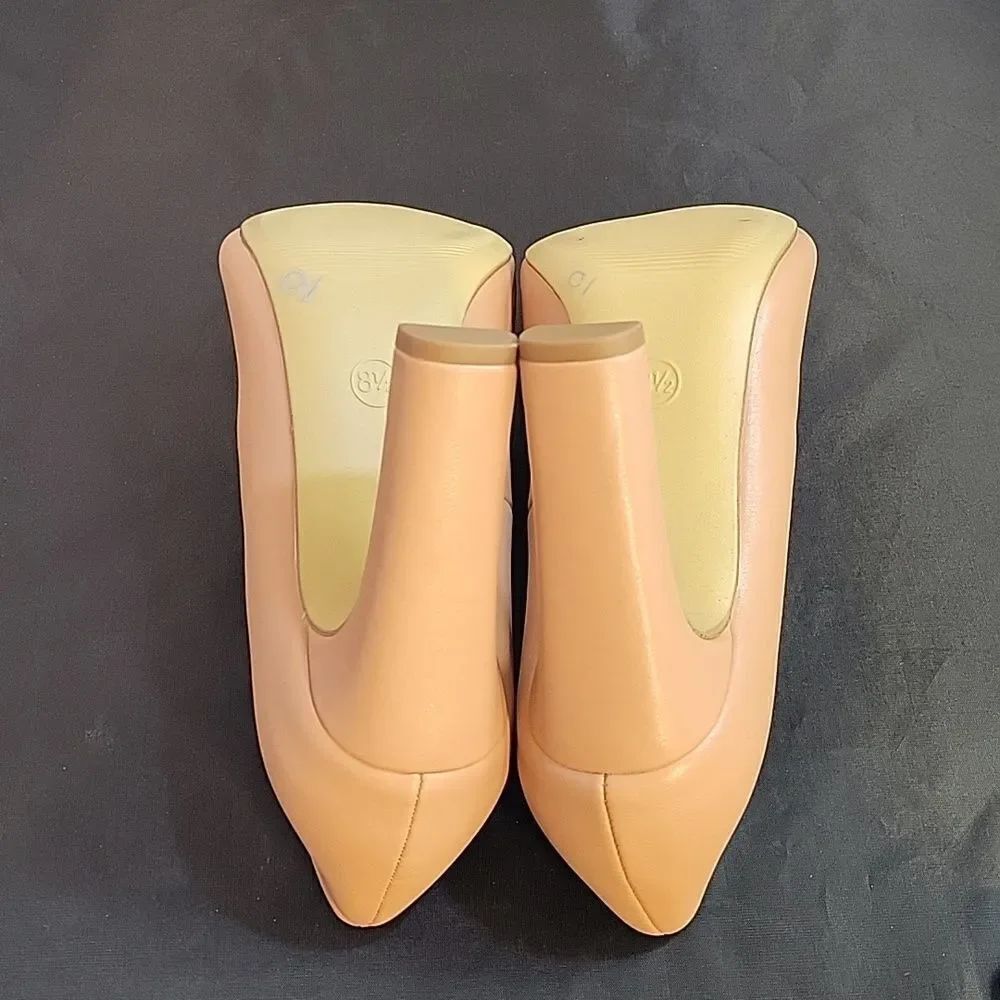 BRAND NEW A.NEW DAY POINTED TOE WOMEN"S SLIP-ON SUE BLOCK HEEL PUMPS - Picture 12 of 16